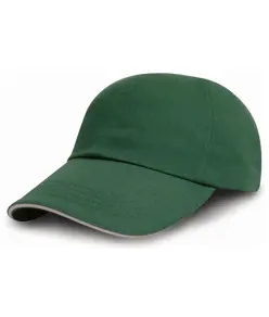 Cappellino da stampa/ricamo in cotone spazzolato con visiera sandwich Result Headwear