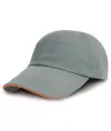 Cappellino da stampa/ricamo in cotone spazzolato con visiera sandwich Result Headwear