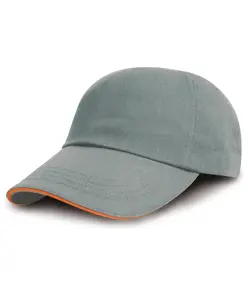 Cappellino da stampa/ricamo in cotone spazzolato con visiera sandwich Result Headwear