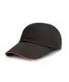 Cappellino da stampa/ricamo in cotone spazzolato con visiera sandwich Result Headwear