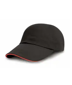 Cappellino da stampa/ricamo in cotone spazzolato con visiera sandwich Result Headwear