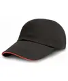 Cappellino da stampa/ricamo in cotone spazzolato con visiera sandwich Result Headwear