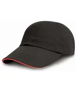 Cappellino da stampa/ricamo in cotone spazzolato con visiera sandwich Result Headwear