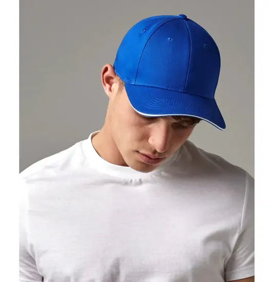 Cappellino EarthAware® classico a 6 pannelli in cotone biologico – visiera sandwich Beechfield