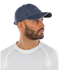 Cappellino in cotone lavato a costine sottili con visiera sandwich Result Headwear