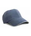 Cappellino in cotone lavato a costine sottili con visiera sandwich Result Headwear