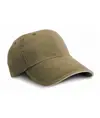 Cappellino in cotone lavato a costine sottili con visiera sandwich Result Headwear