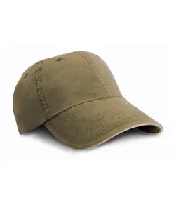 Cappellino in cotone lavato a costine sottili con visiera sandwich Result Headwear