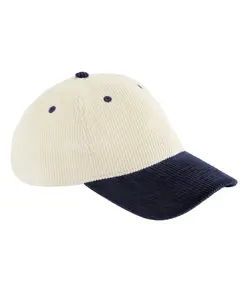 Cappellino in velluto a coste con visiera a contrasto Beechfield