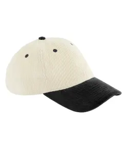 Cappellino in velluto a coste con visiera a contrasto Beechfield