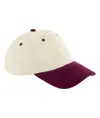 Cappellino in velluto a coste con visiera a contrasto Beechfield