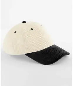 Cappellino in velluto a coste con visiera a contrasto Beechfield