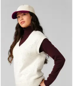 Cappellino in velluto a coste con visiera a contrasto Beechfield