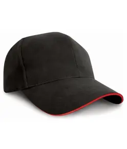 Cappellino pro-style in cotone pesante con visiera sandwich Result Headwear