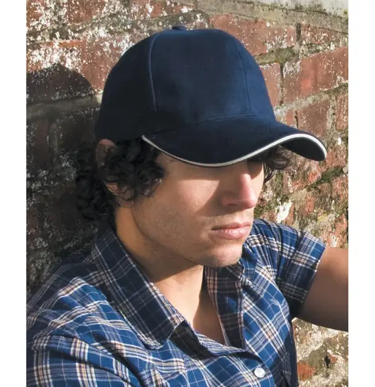Cappellino pro-style in cotone pesante con visiera sandwich Result Headwear
