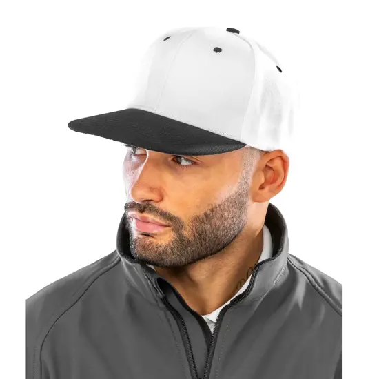 Cappellino snapback bicolore con visiera piatta Bronx original Result Headwear