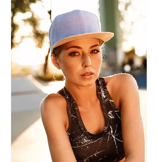 Cappellino snapback chambray scamosciato (6089CH) Flexfit by Yupoong