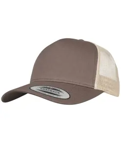 Cappellino trucker bicolore retrò a 5 pannelli (6506T) Flexfit by Yupoong