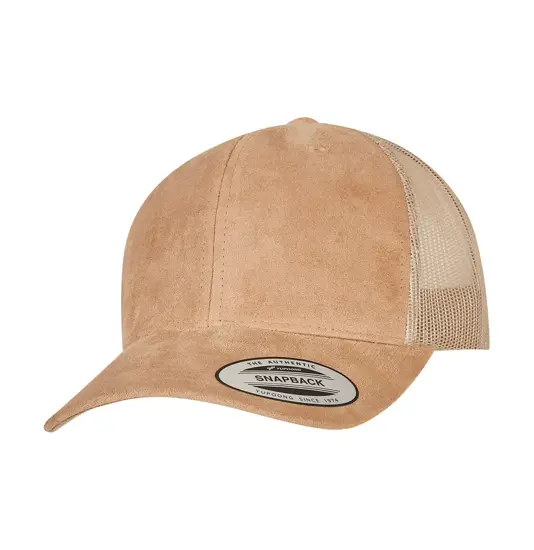Cappellino trucker in finta pelle scamosciata (6606SU) Flexfit by Yupoong