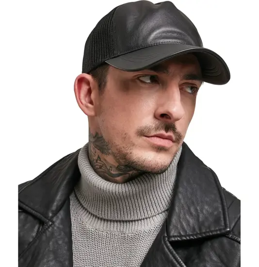 Cappellino trucker in pelle Flexfit by Yupoong