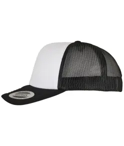 Cappellino trucker in schiuma con visiera curva YP Classics® – frontale bianco (6320W) Flexfit by Yupoong
