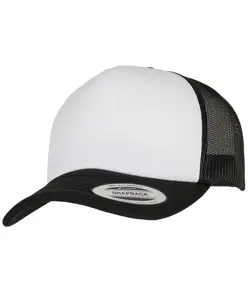 Cappellino trucker in schiuma con visiera curva YP Classics® – frontale bianco (6320W) Flexfit by Yupoong