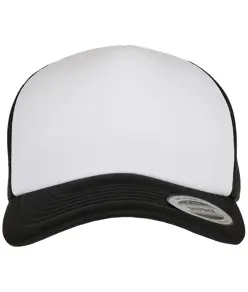 Cappellino trucker in schiuma con visiera curva YP Classics® – frontale bianco (6320W) Flexfit by Yupoong