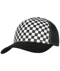Cappellino trucker retrò a scacchi (6506CB) Flexfit by Yupoong