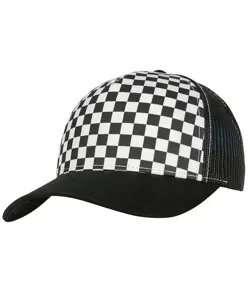 Cappellino trucker retrò a scacchi (6506CB) Flexfit by Yupoong