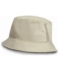 Cappello da pescatore deluxe in cotone lavato con pannelli laterali in rete Result Headwear