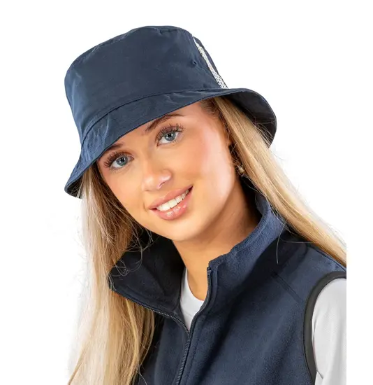 Cappello da pescatore deluxe in cotone lavato con pannelli laterali in rete Result Headwear