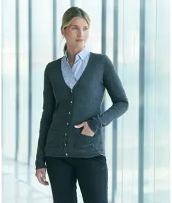 Cardigan da donna con scollo a V e bottoni Henbury