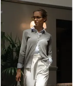 Cardigan elegante in misto merino donna Phoenix Nimbus