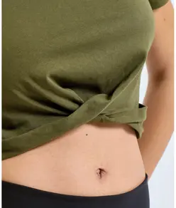 Crop top con nodo TriDri® donna TriDri