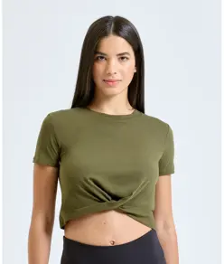 Crop top con nodo TriDri® donna TriDri