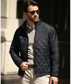 Elegante giacca con trapuntatura a rombi Henderson Nimbus