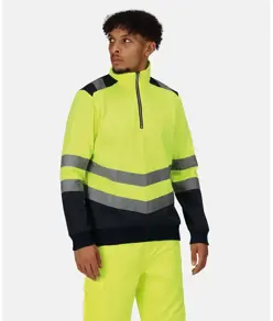Felpa ad alta visibilità con zip a ¼ Pro Regatta High Visibility