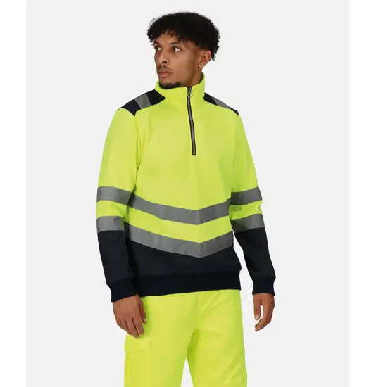Felpa ad alta visibilità con zip a ¼ Pro Regatta High Visibility