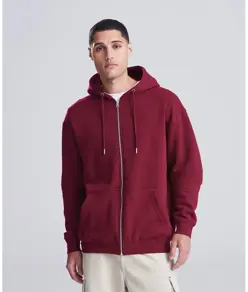 Felpa biologica con zip e cappuccio JustHoods