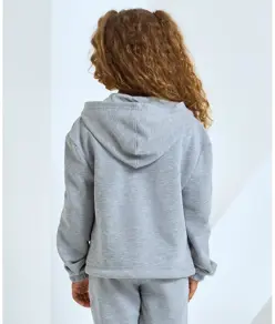 Felpa con cappuccio cropped oversize full zip riciclata bambino TriDri® TriDri