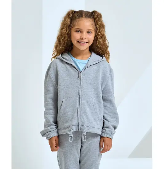 Felpa con cappuccio cropped oversize full zip riciclata bambino TriDri® TriDri