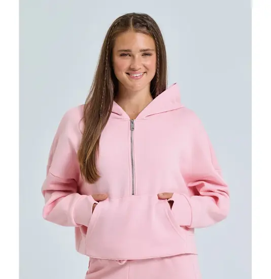 Felpa con cappuccio e mezza zip da donna TriDri® TriDri