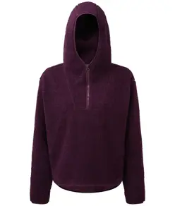 Felpa con cappuccio e zip a ¼ in sherpa TriDri® da donna TriDri