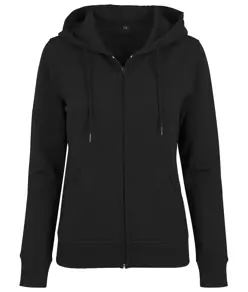 Felpa con cappuccio e zip in spugna donna Build Your Brand