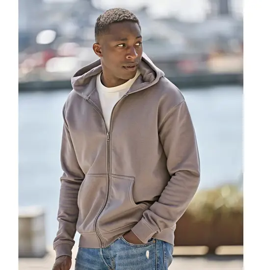 Felpa con cappuccio e zip intera senza etichetta (5154) Tee Jays