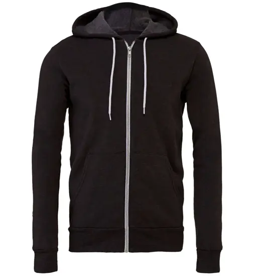 Felpa con cappuccio e zip intera unisex in pile di policotone Bella Canvas