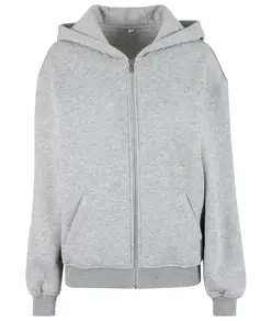 Felpa con cappuccio e zip taglio comodo da donna Build Your Brand