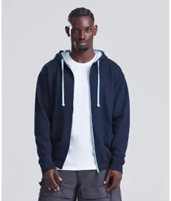 Felpa con cappuccio e zip Varsity JustHoods