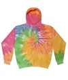 Felpa con cappuccio tie-dye arcobaleno Colortone