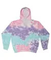 Felpa con cappuccio tie-dye arcobaleno Colortone